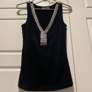 2/$30 Bundle - Frederick's of Hollywood Black Tank Top with Rhinestone Accents